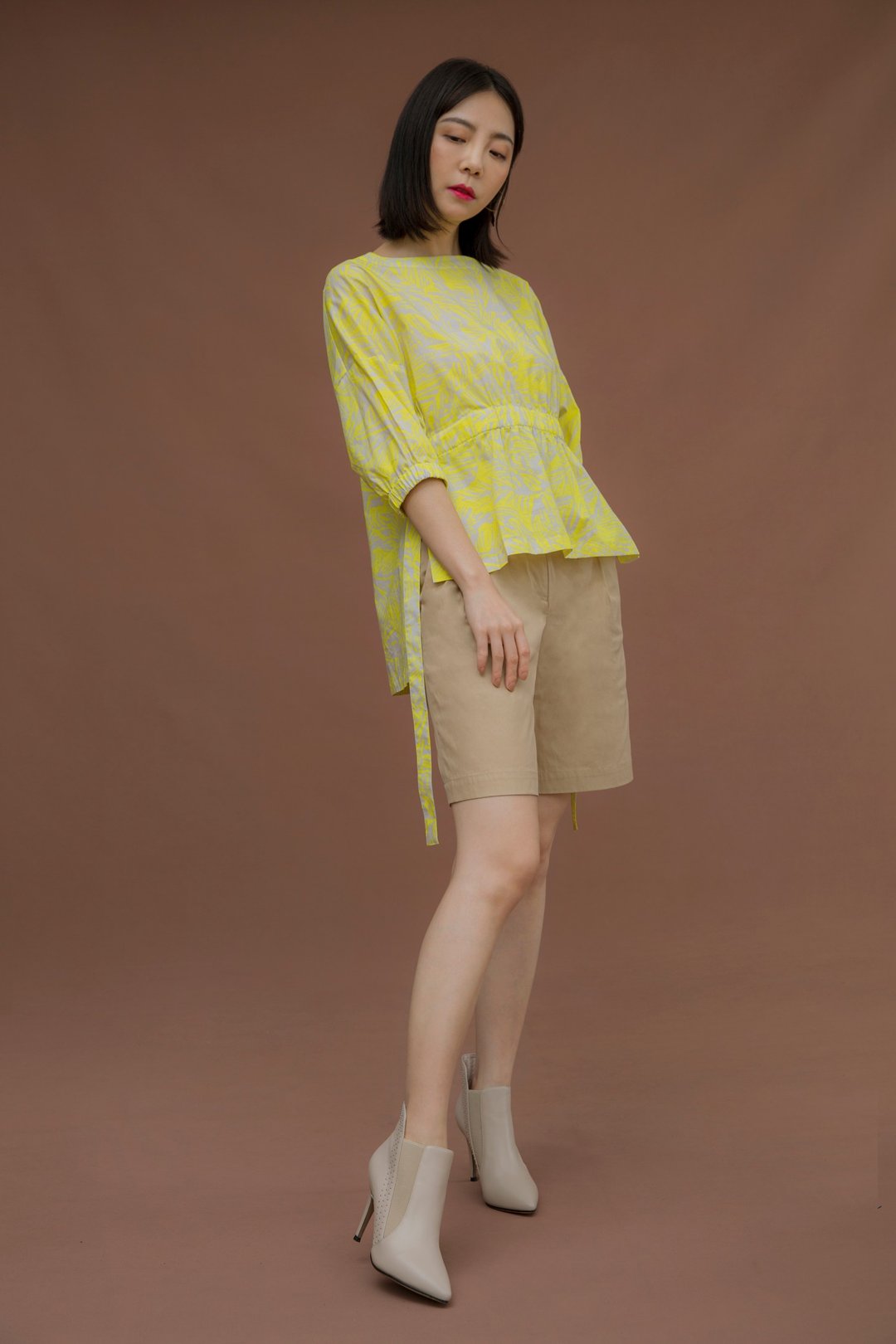 经典样板释出   Malwine 2019summer II 夏装系列 黄花抽绳衬衫 - 女装上衣 - 棉．麻 黄色