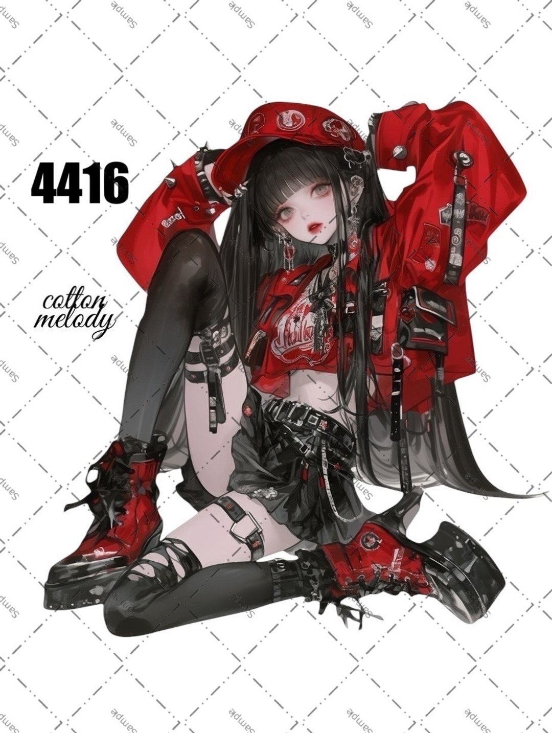 original sticker no.4416 人物贴纸 原创贴纸 原创人物贴纸 装饰贴纸 cotton melody - 贴纸 - 纸 