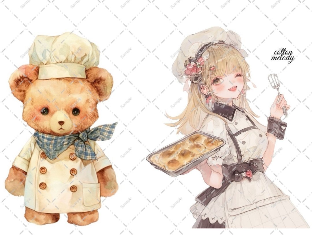 [限定] 原创贴纸编号SB1 // 与 nene Patisserie Melody 合作的角色贴纸 cottonmelody - 贴纸 - 纸 