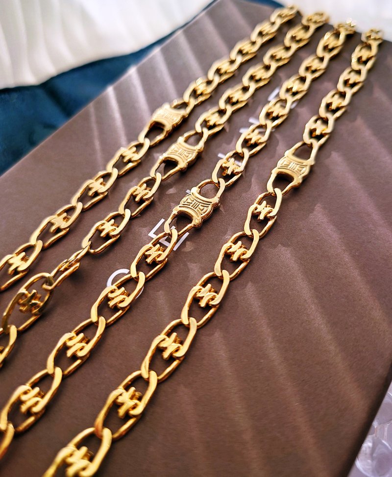 中古真品 CELINE 凯旋门金链 长颈链项链 手链腰链包包挂件挂饰 - 项链 - 其他金属 金色