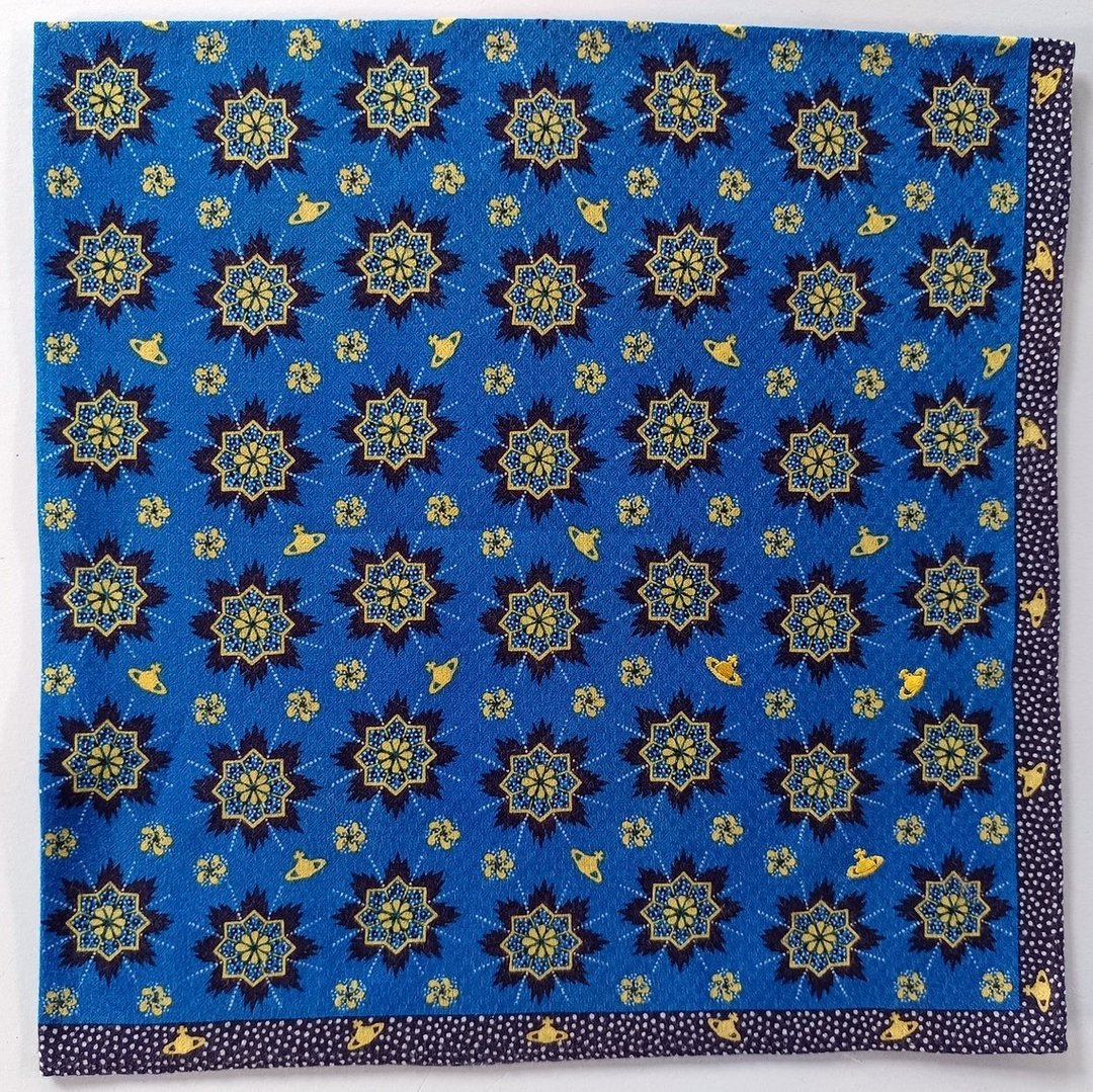 Vivienne Westwood 复古手帕花和土星 19.5 x 19 英寸 - 手帕/方巾 - 棉．麻 蓝色
