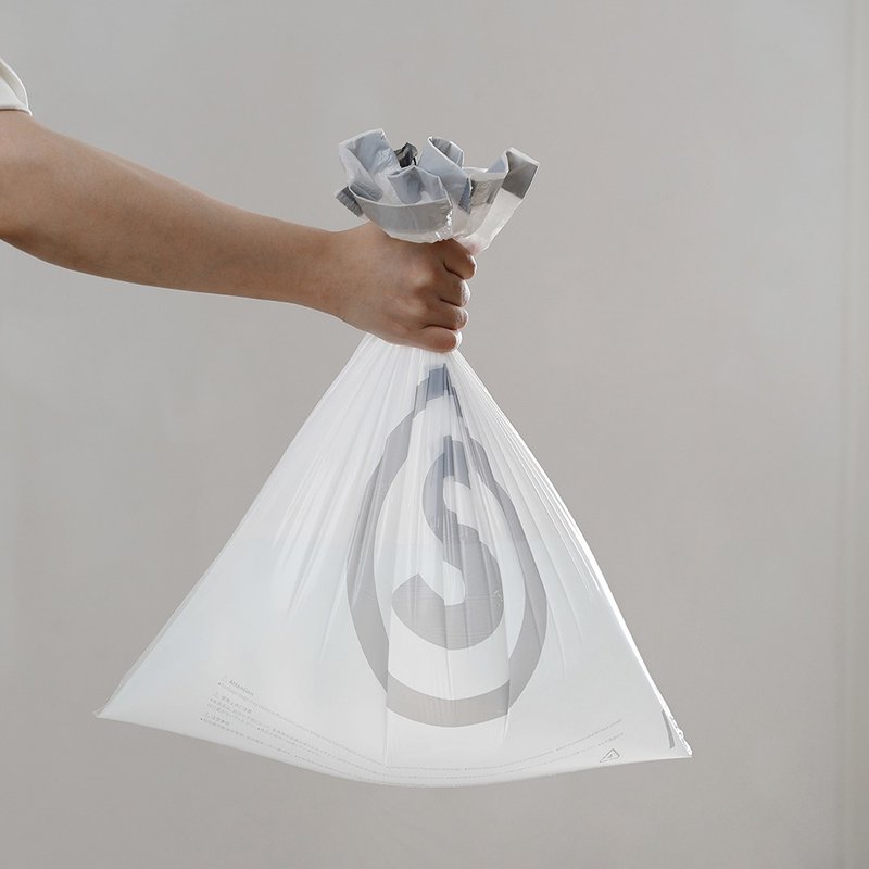 日本霜山 抽绳式自动收口垃圾袋(20L)-S-90张 - 其他 - 塑料 白色