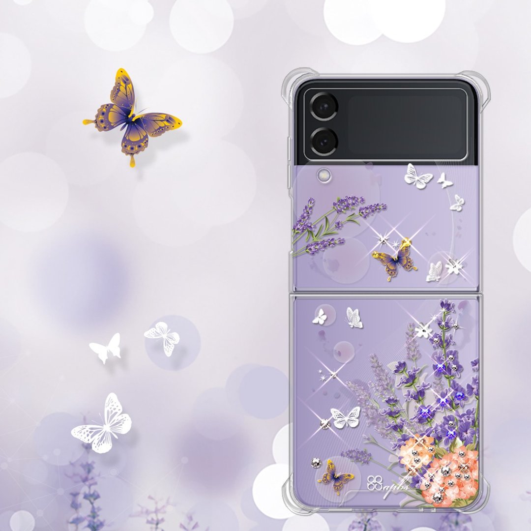 Samsung Z Flip4 5G水晶彩钻四角加厚双料手机壳-普罗旺斯 - 手机壳/手机套 - 其他材质 多色