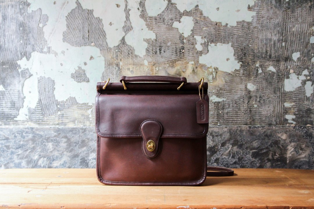 袅袅百货公司-Vintage Coach 咖啡色方形牛皮手提包 侧背包 - 其他 - 真皮 
