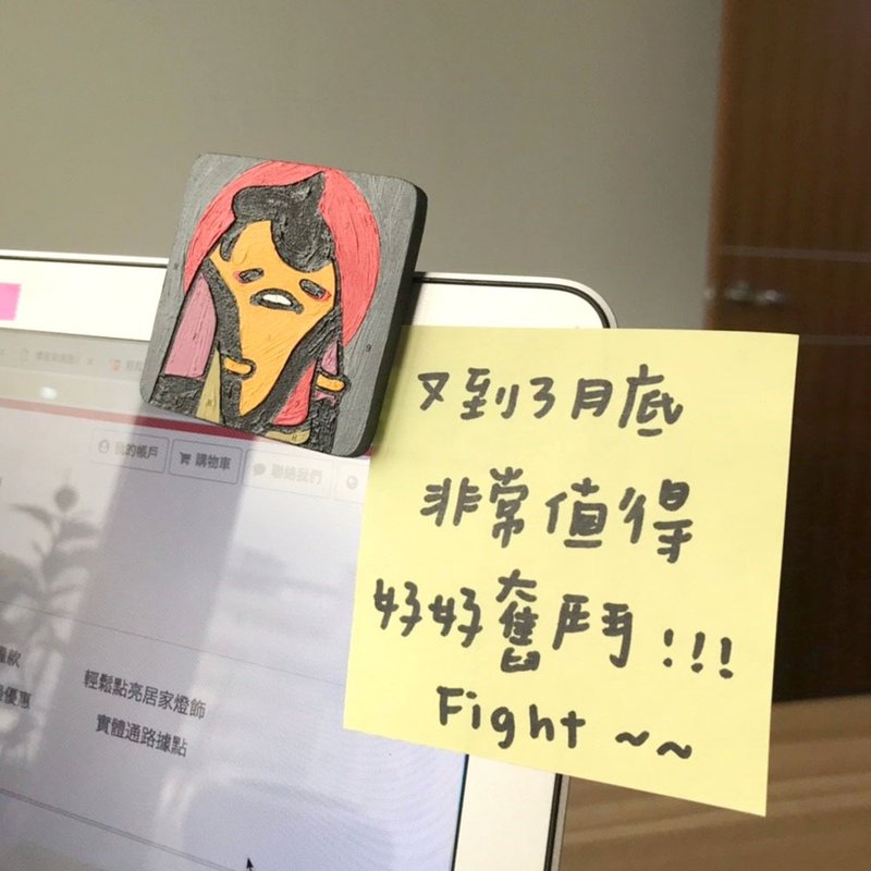 老朋友限定礼 蛋黄哥 错过会买不到 蛋黄哥数字油画磁铁B组 - 冰箱贴/磁贴 - 木头 咖啡色