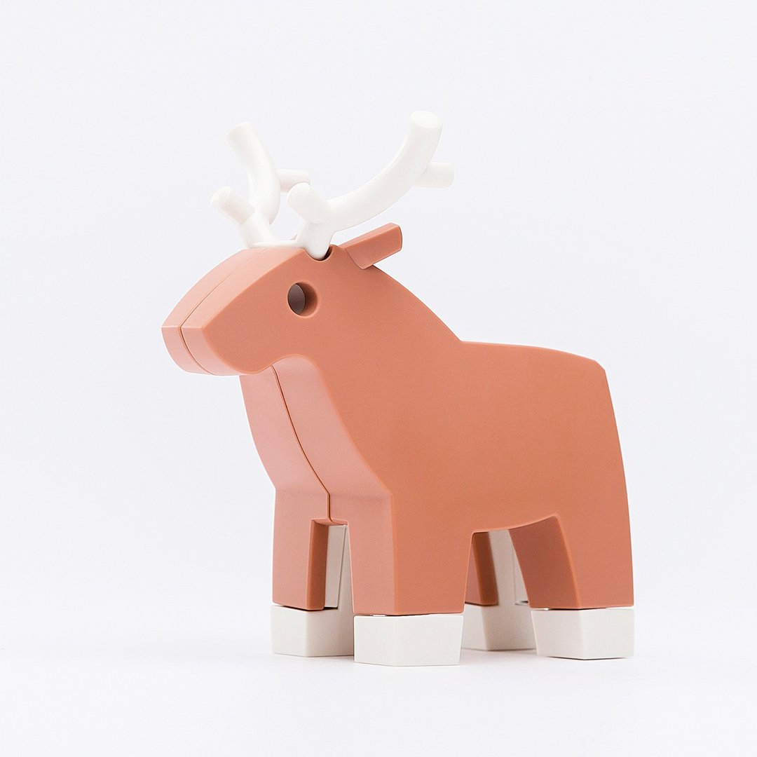 Halftoys Animal 鹿 +故事书 STEAM教育玩具 - 摆饰 - 塑料 黄色