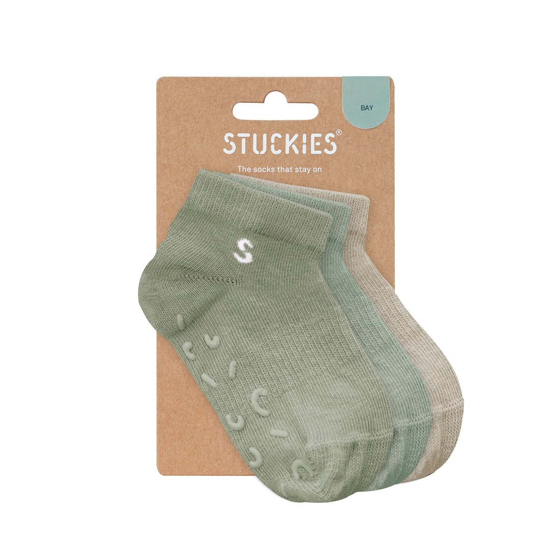 Stuckies - 短袜/防滑袜三入组 - Bay - 婴儿袜子 - 棉 