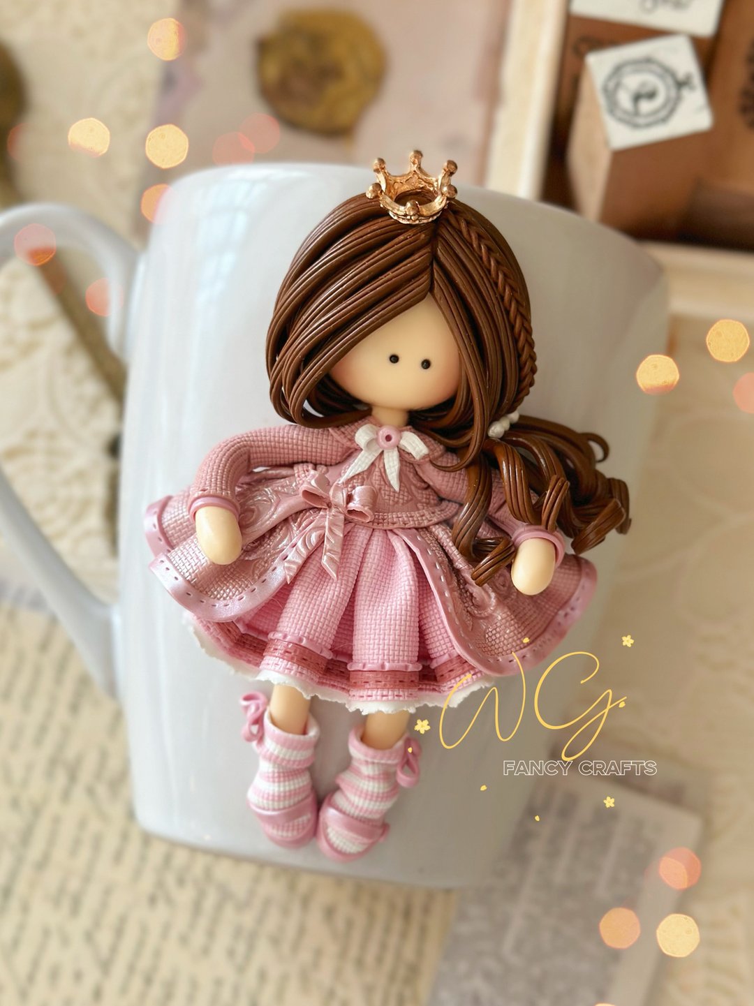 Doll Mug Handmade - 咖啡杯/马克杯 - 其他材质 