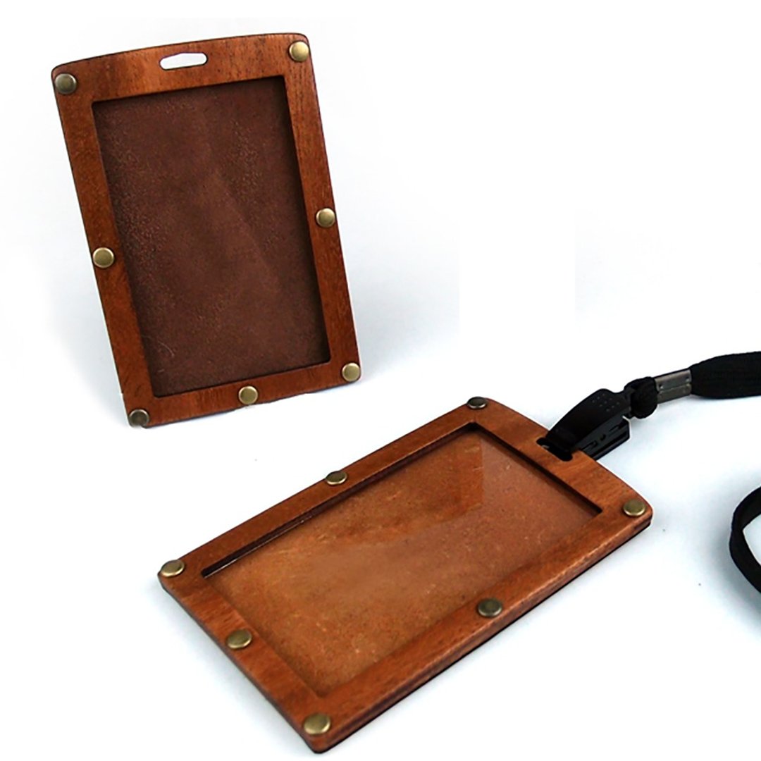 ID case made of wood and leather C - 名片夹/名片盒 - 木头 
