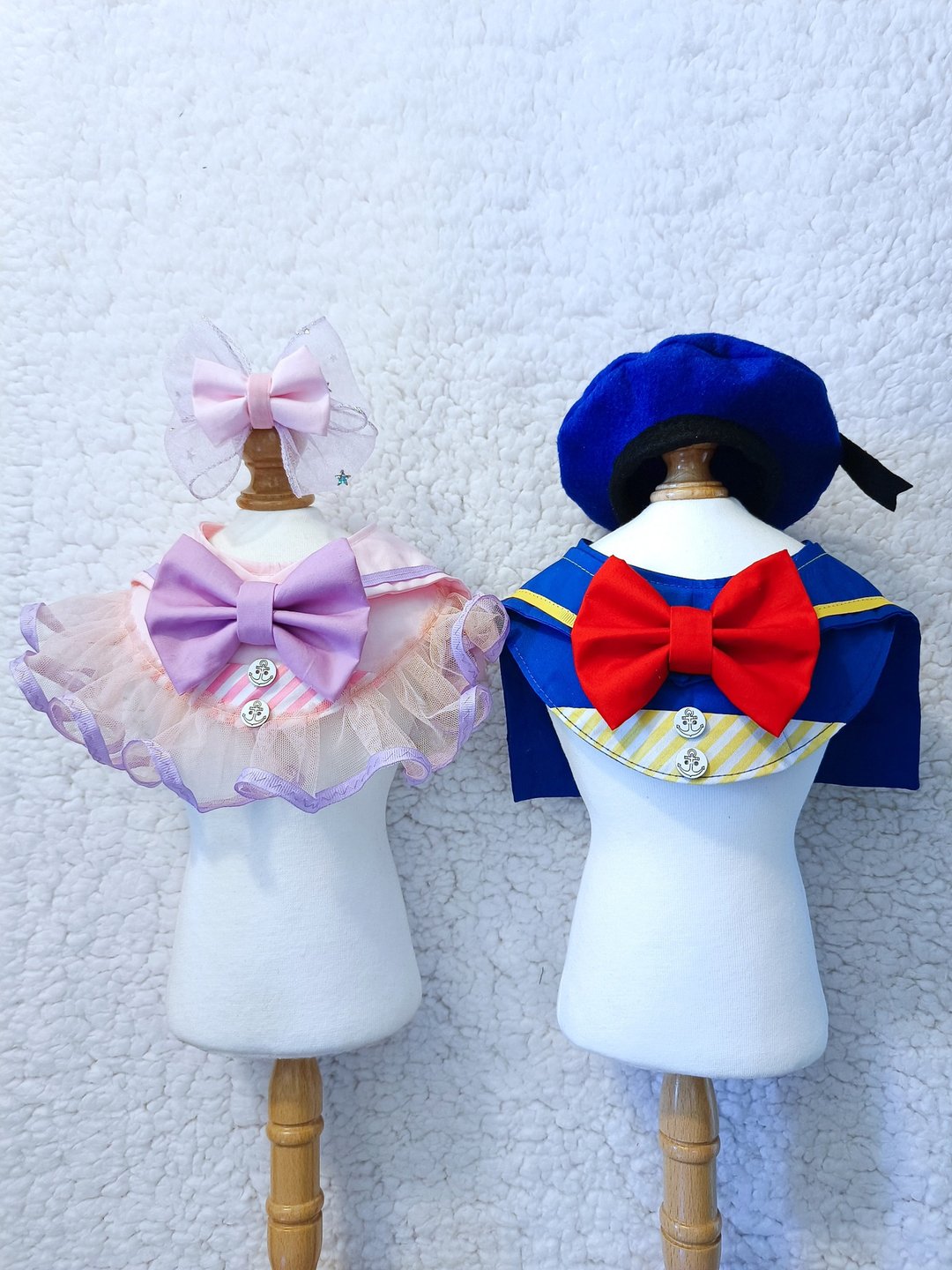 Donald Duck & Daisy Duck造型颈饰 宠物 围巾 猫犬 狗狗 角色扮 - 衣/帽 - 棉 粉红色