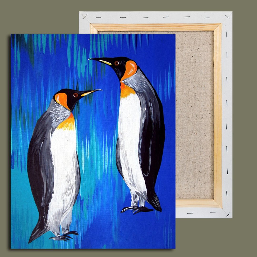Penguin Wall Art, Orignal Painting, Animals Painting, Animal Wall Decor - 海报/装饰画/版画 - 压克力 多色