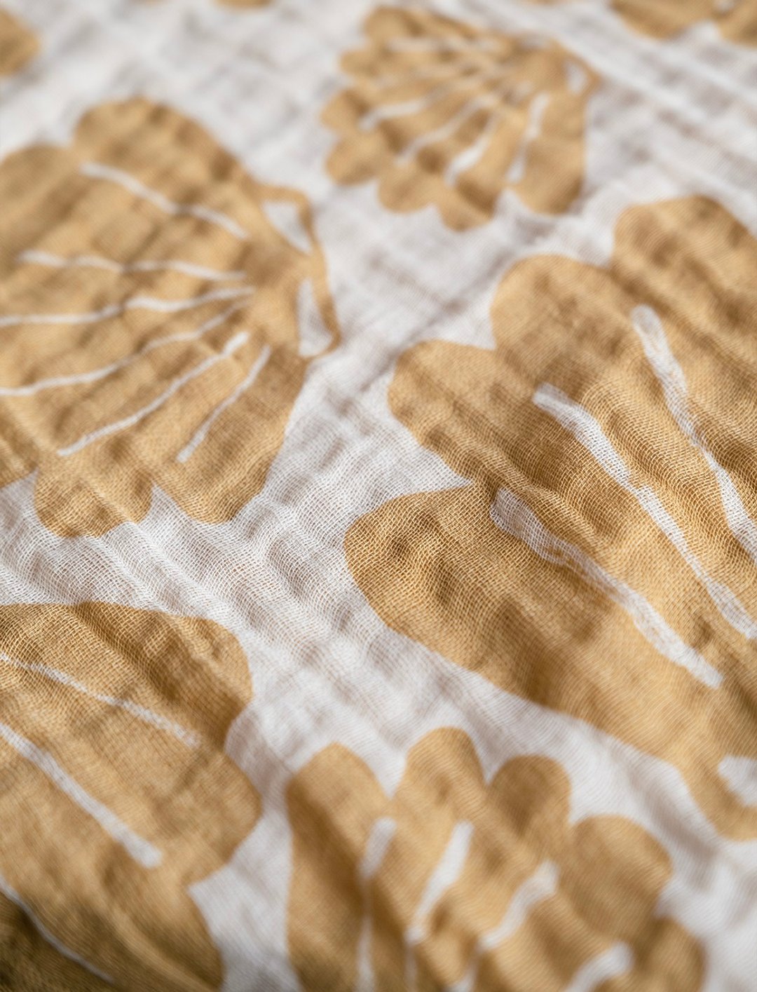 有机棉纱布包巾(贝壳) – SNÄCKA MUSLIN BLANKET, SAND - 婴儿床上用品 - 棉 卡其色