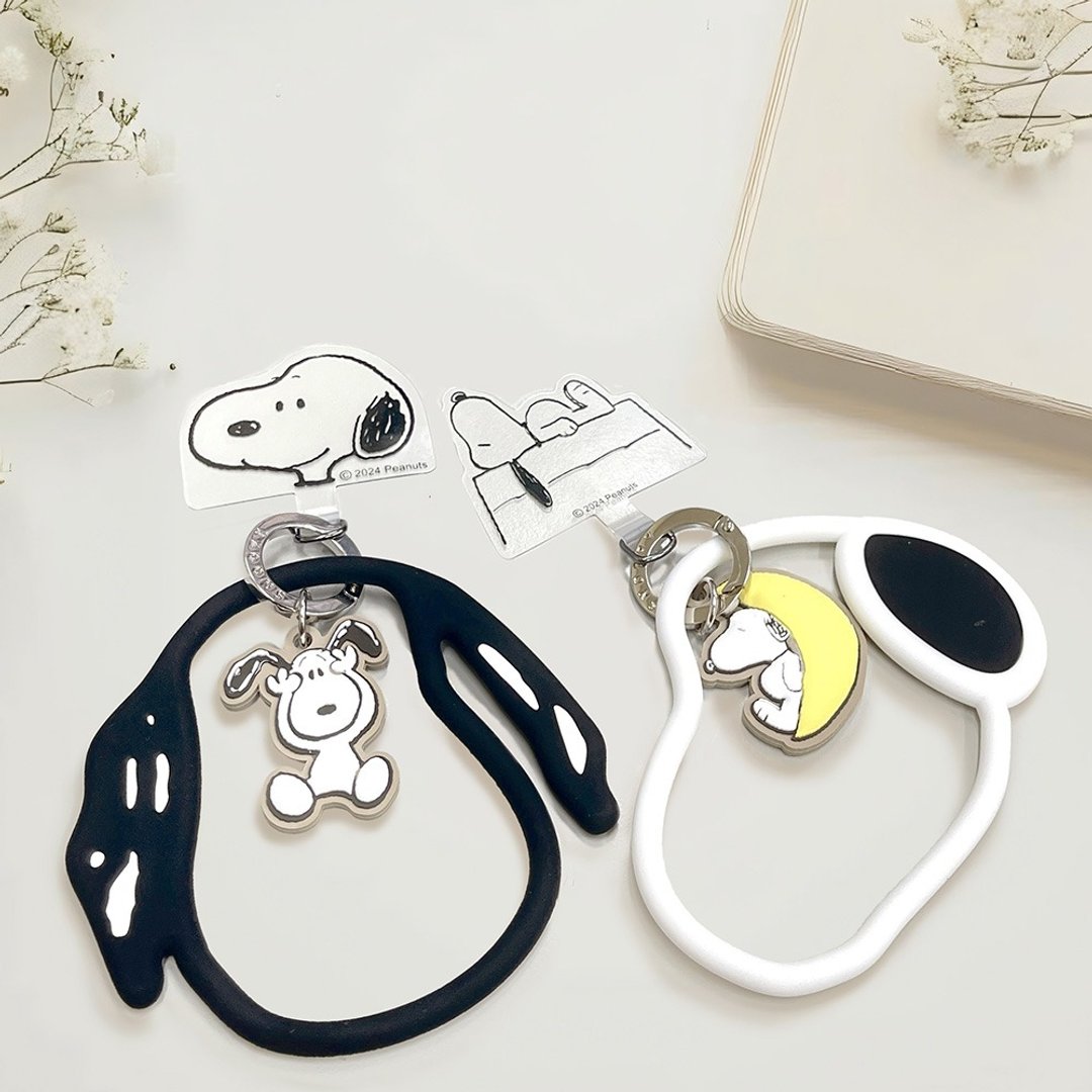 史努比SNOOPY 手机夹片造型硅胶环 公仔挂饰 - 手机配件 - 其他材质 白色