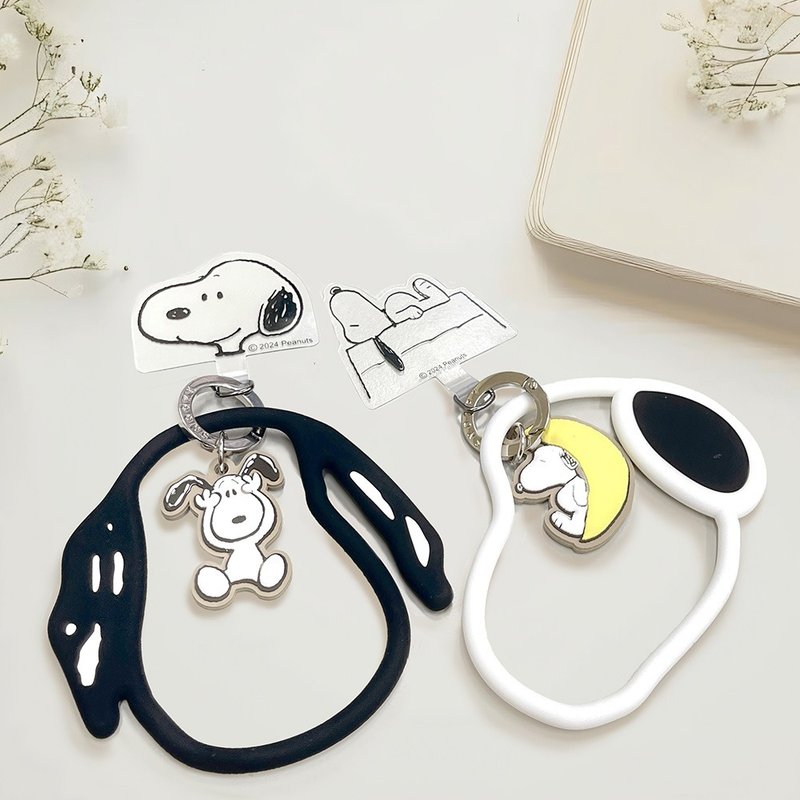 史努比SNOOPY 手机夹片造型硅胶环 公仔挂饰 - 手机配件 - 其他材质 白色