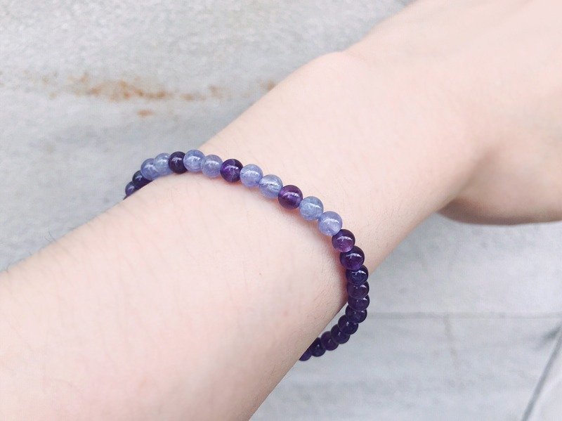 [ Ofelia. ] 天然石系列−天然紫水晶x丹泉石手链 [J103-Brienne] - 手链/手环 - 宝石 紫色