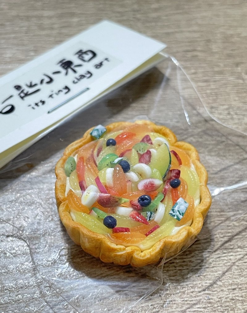 袖珍黏土食物 水果塔磁铁 手作食玩 - 冰箱贴/磁贴 - 粘土 