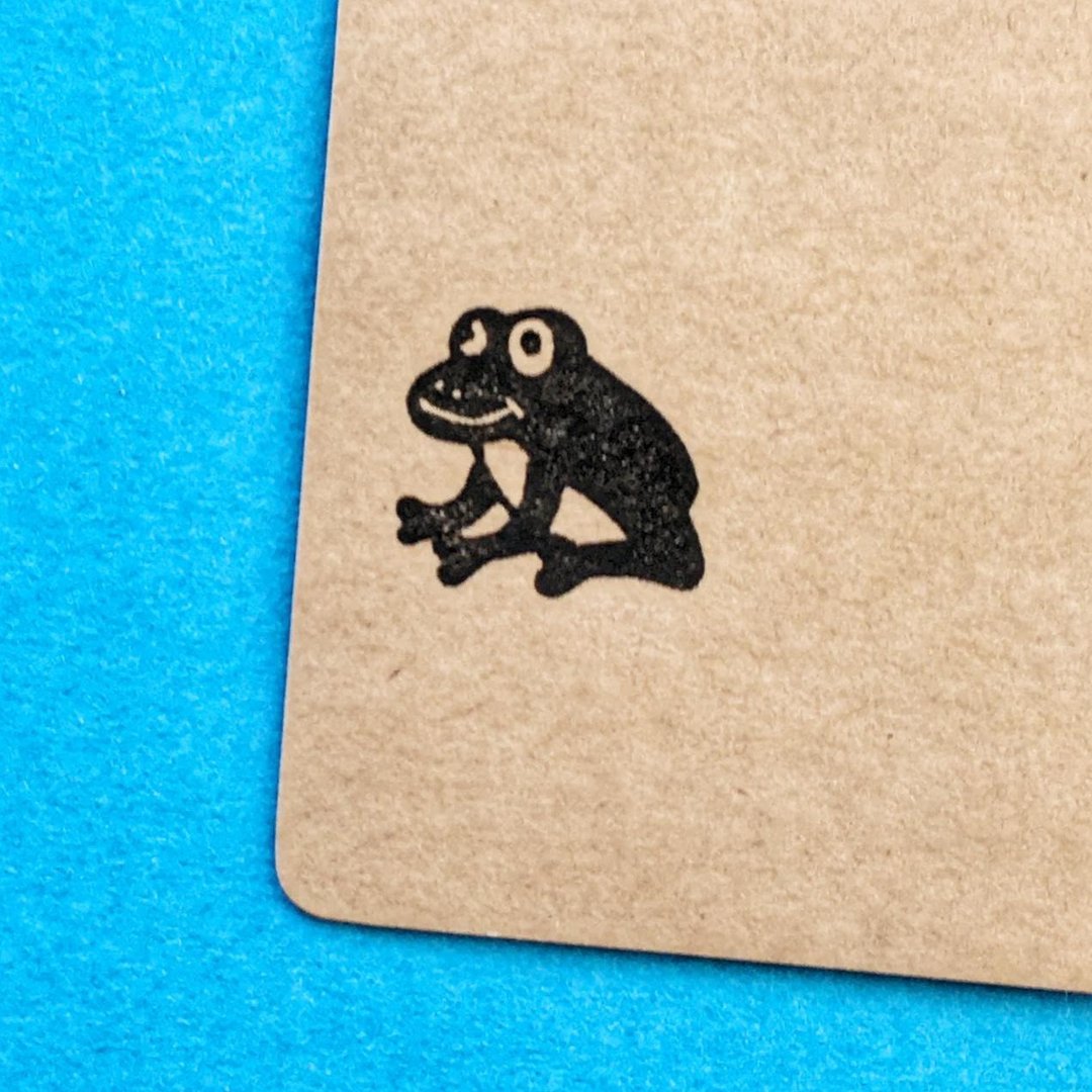 Frog・ rubber stamp・ 20mm series - 印章/印台 - 橡胶 白色
