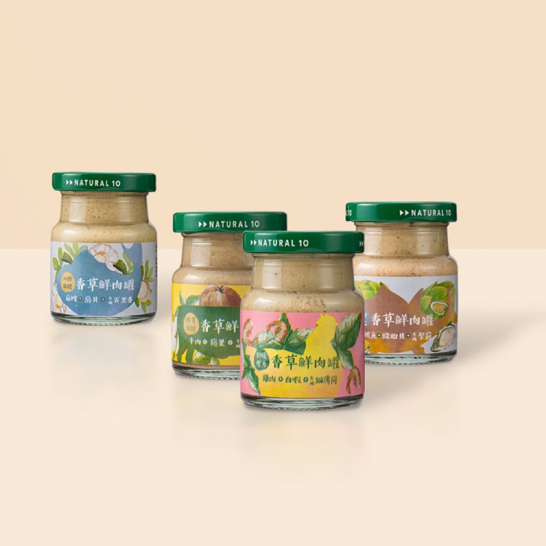 宠物肉泥(整箱优惠) 毛孩界的Baby Food 香草鲜肉罐 猫狗小食罐 - 猫罐头/鲜食 - 玻璃 