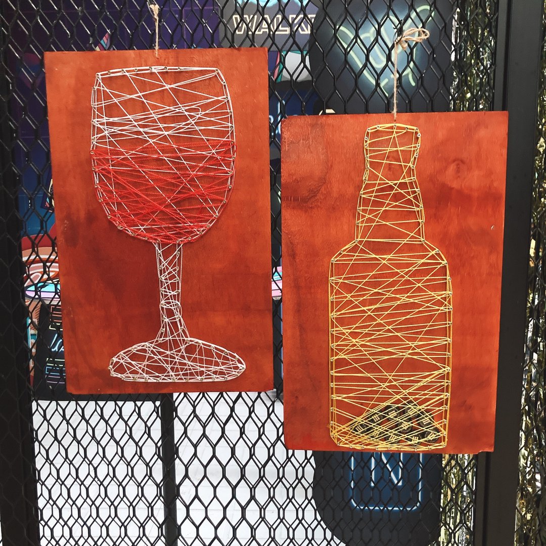 手工瓶盖收纳酒瓶酒杯钉画 装饰布置摆件 - 收纳用品 - 木头 