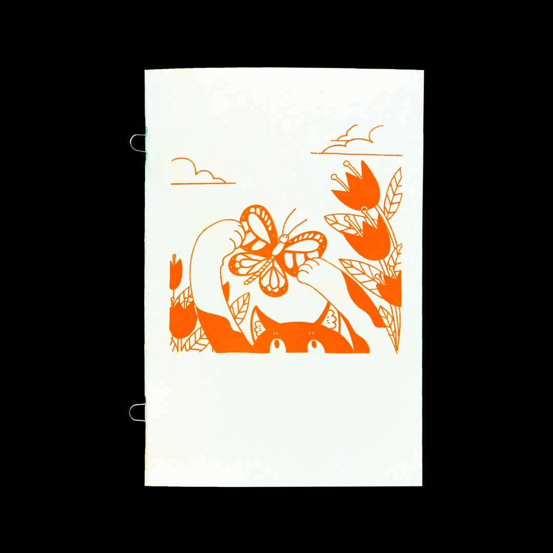 蝴蝶 猫 Riso 印刷 Zine Risograph 原创 独立插画 作品 猫 - 其他 - 纸 多色