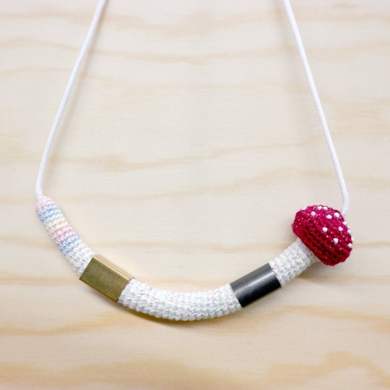 拼色 蘑菇 长形 颈链 项链 - 颈链 - 绣线 多色