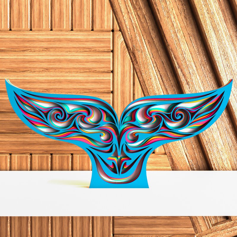 Whale tail svg, Laser cut dxf files, Wall Art Fox, SVG Wall decor, Dxf vector - 其他数码设计 - 其他材质 
