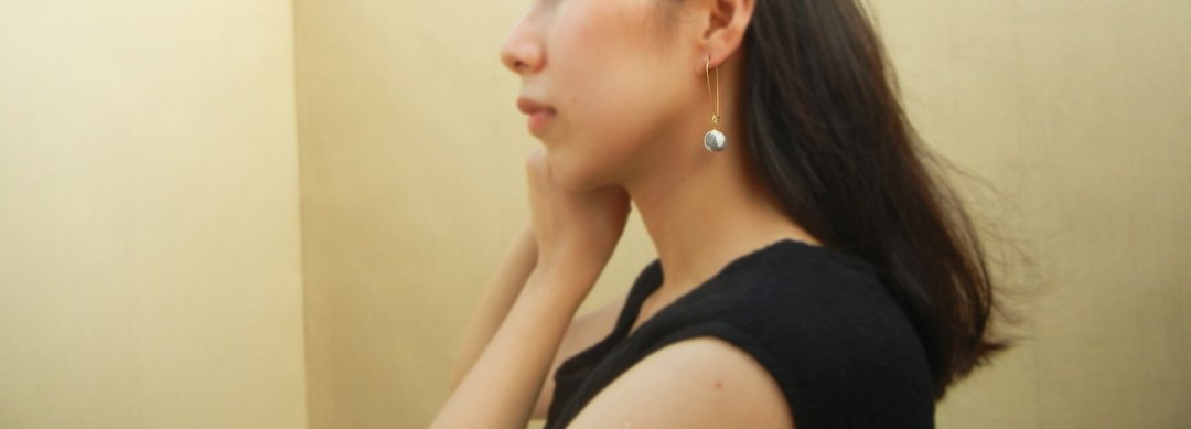 *coucoubird*小白石混色长耳圈/金 - 耳环/耳夹 - 粘土 多色