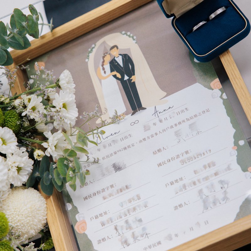 结婚书约/婚卡/喜帖/一卡多用 - 插画/绘画/写字 - 纸 白色