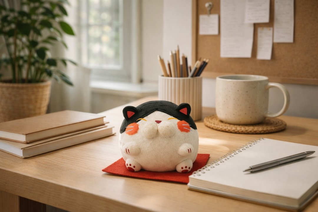 日本【RYUKODO】授权 - 富态满福宝招财猫 | 礼物 | 礼盒 | 618 | 毕业礼 - 摆饰 - 纸 白色