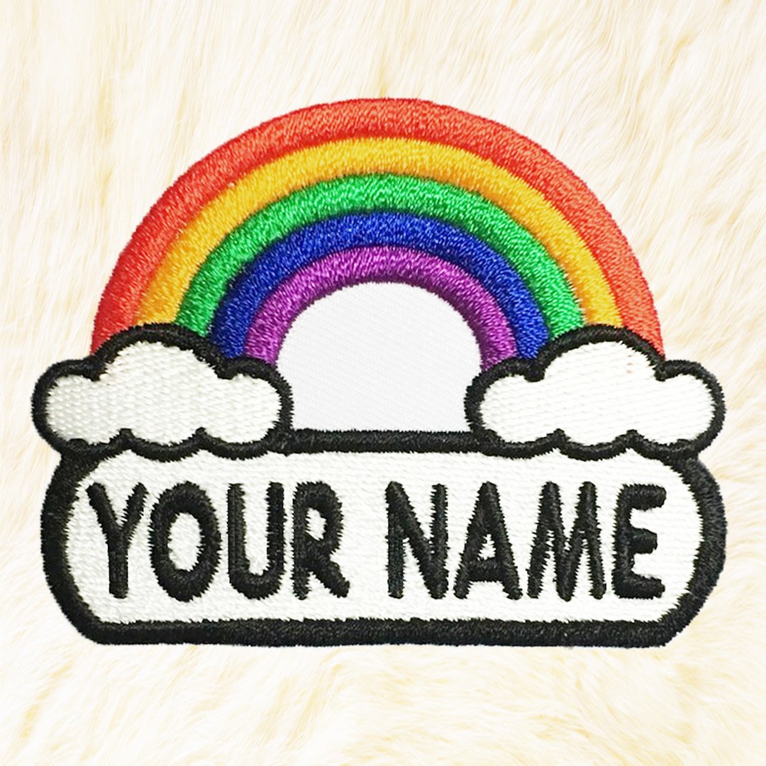 Rainbow Personalized Iron on Patch Your Name Your Text Buy 3 Get 1 Free - 编织/刺绣/羊毛毡/裁缝 - 绣线 多色