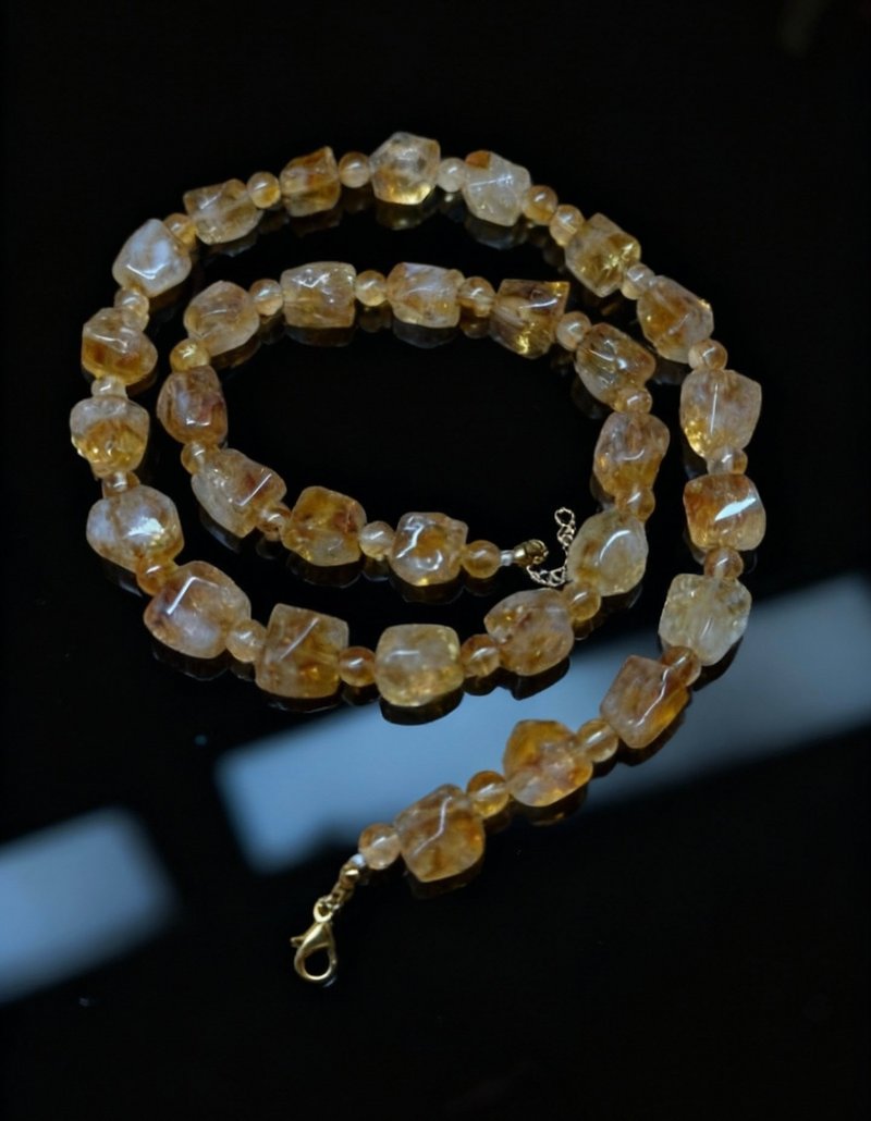 Crystal.EAA 设计款水晶项链 黄塔留韵 黄水晶 黄塔晶 - 项链 - 水晶 黄色