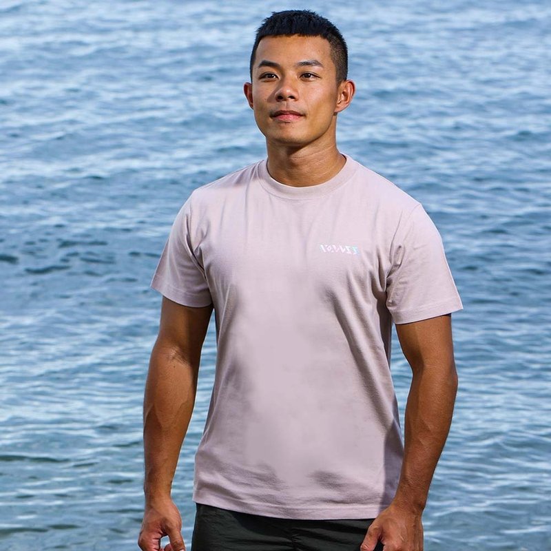 【图腾系列】万物的祝福 虹彩LOGO图腾TEE中性款(熏粉) - 男装上衣/T 恤 - 棉．麻 多色