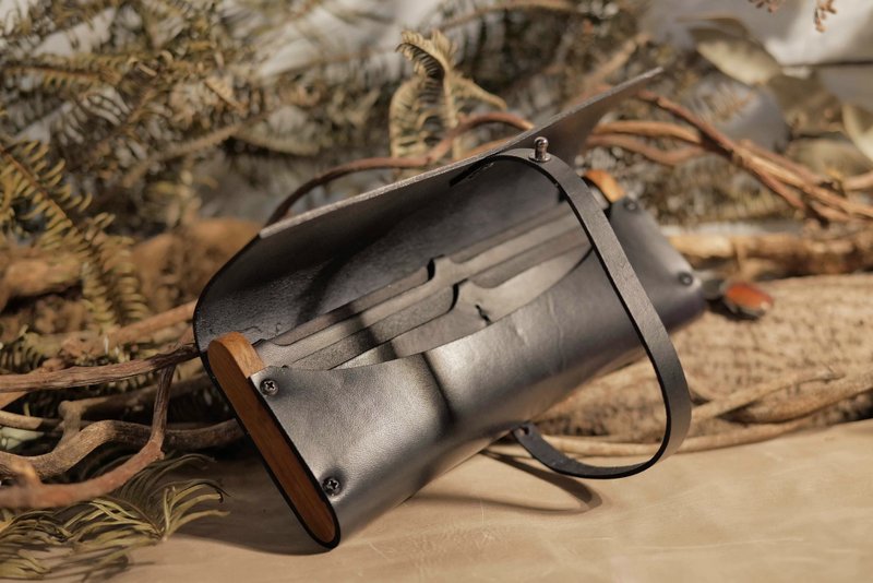 木x革系列 | 柚木皮革包 | 柚木长夹 | 意大利植鞣革|黑色 - 皮夹/钱包 - 真皮 黑色