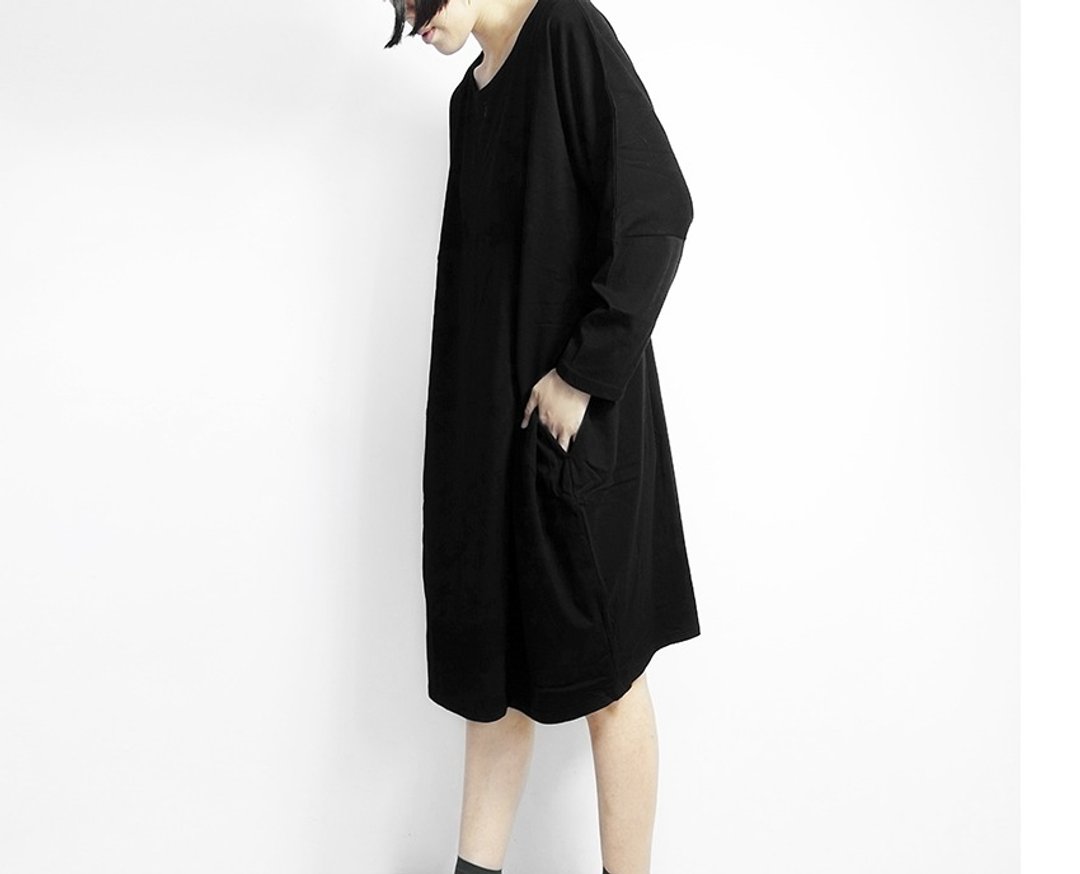 I . A . N Design 黑色版型衣-初壹拾伍 Organic Cotton F - 女装上衣 - 棉 黑色