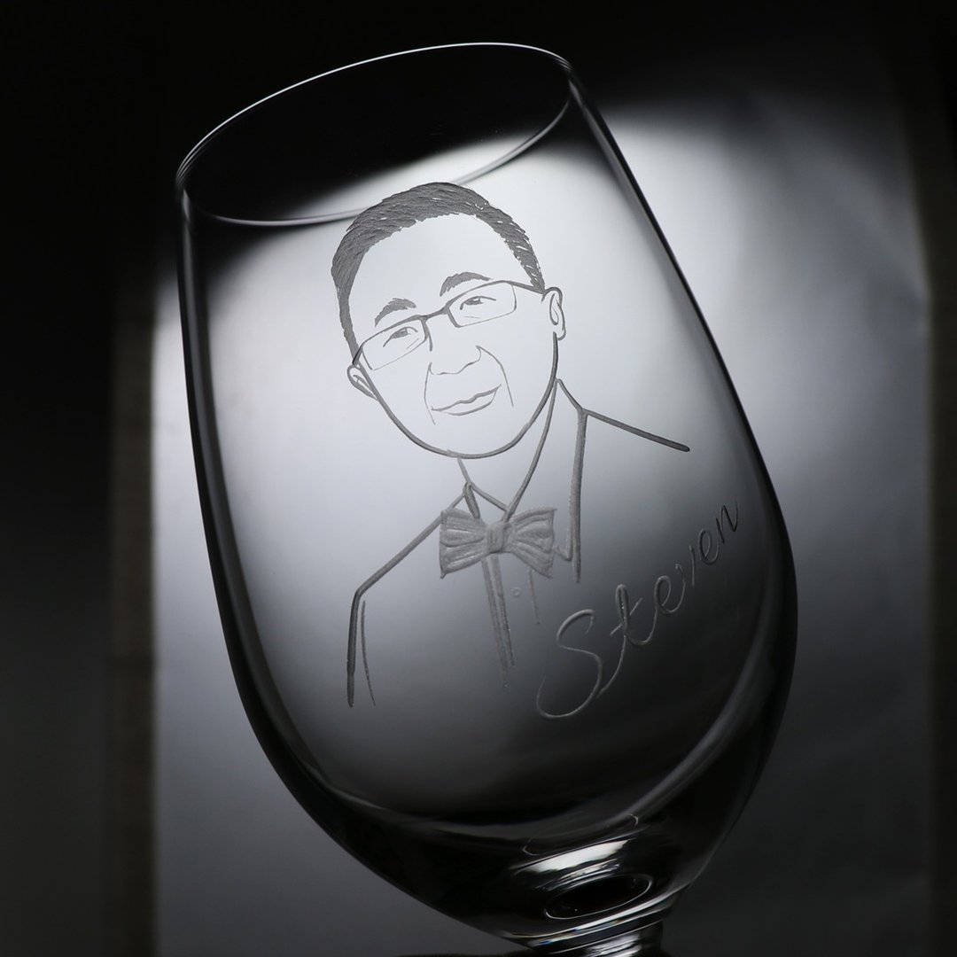 425cc【老板杯】(写实版)肖像定制 长官送礼 长辈生日 - 订制画像 - 玻璃 灰色