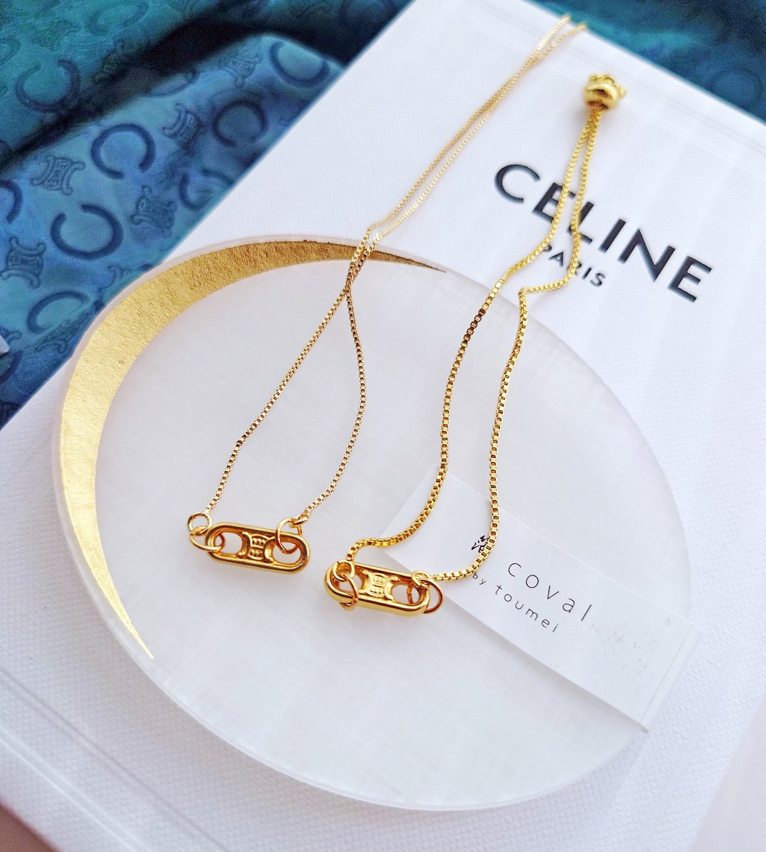 中古真品 CELINE 迷你凯旋门 项链颈链手链手链 耳环包包挂件挂饰 - 手链/手环 - 其他金属 金色