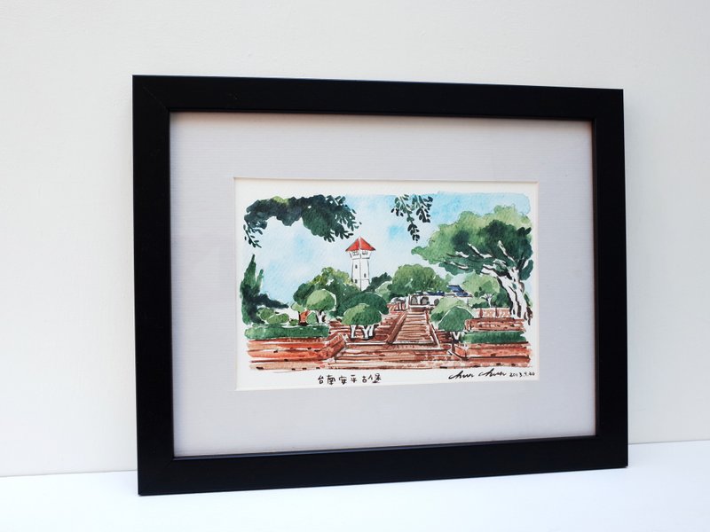 水彩原画作品 环岛旅行-安平古堡 - 海报/装饰画/版画 - 纸 黑色