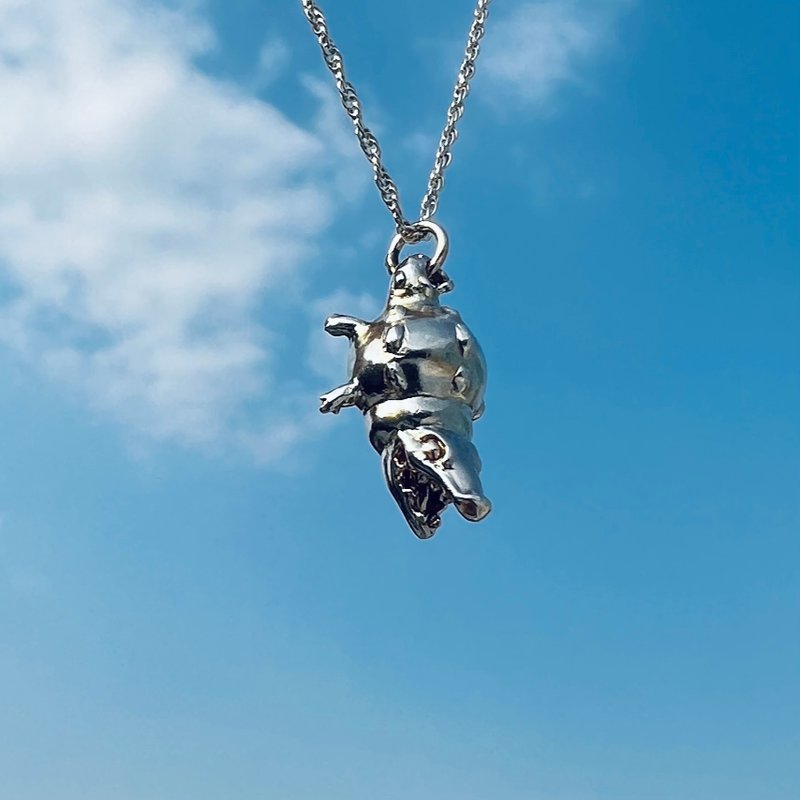 气球动物系列 鳄鱼 纯银动物造型项链 Animal sliver Necklace - 项链 - 纯银 银色
