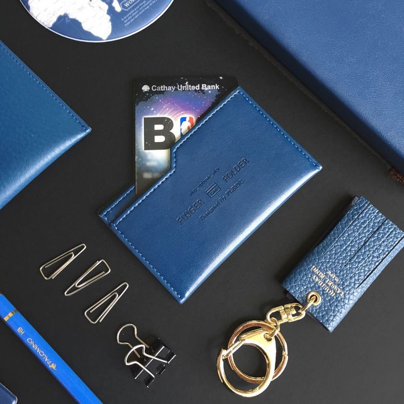 换季特卖-极简职人皮革票卡夹-海军蓝,PPC62703 - 证件套/卡套 - 人造皮革 蓝色