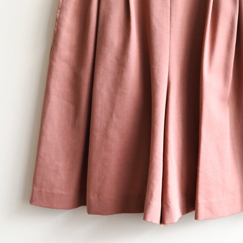 【蛋植物古着】纯色花粉绒面高腰古着短裤 - 女装短裤 - 其他人造纤维 粉红色