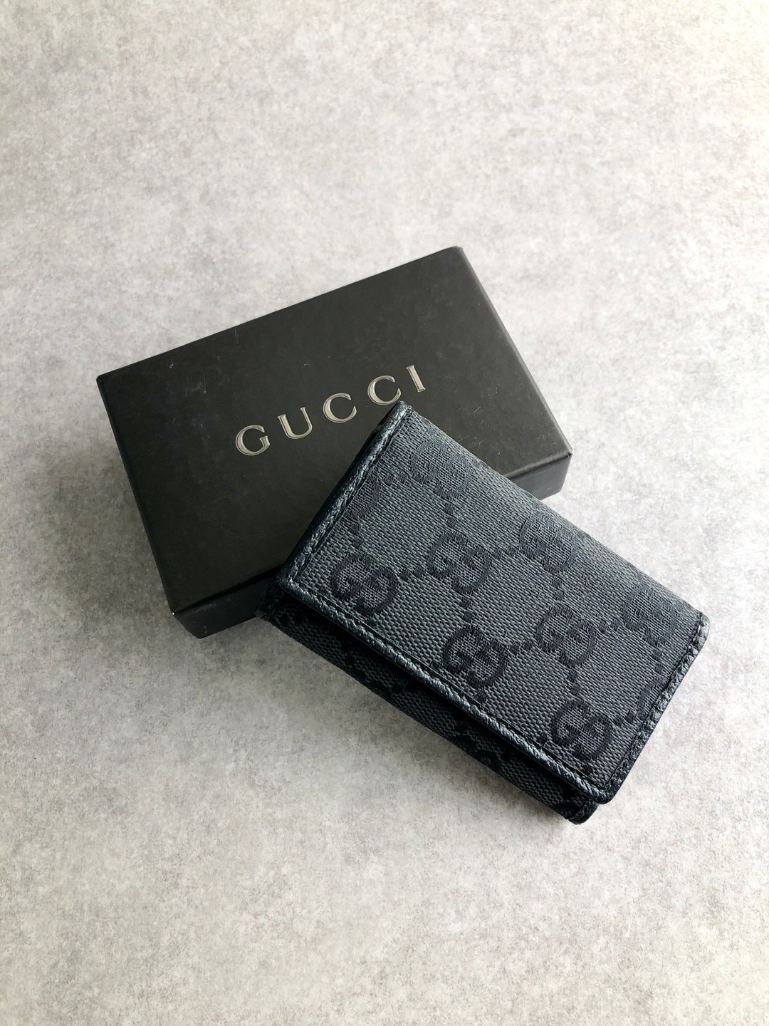 [日本直送，品牌二手包装] GUCCI黑GG 帆布钥匙包，复古，旧款，wruc3m - 钥匙链/钥匙包 - 棉 黑色