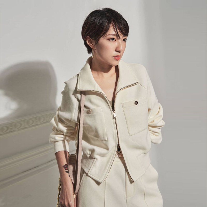 AVVJOY | 减龄随性夹克套装长袖全长宽松中腰束口休闲裤 - 其他 - 其他材质 