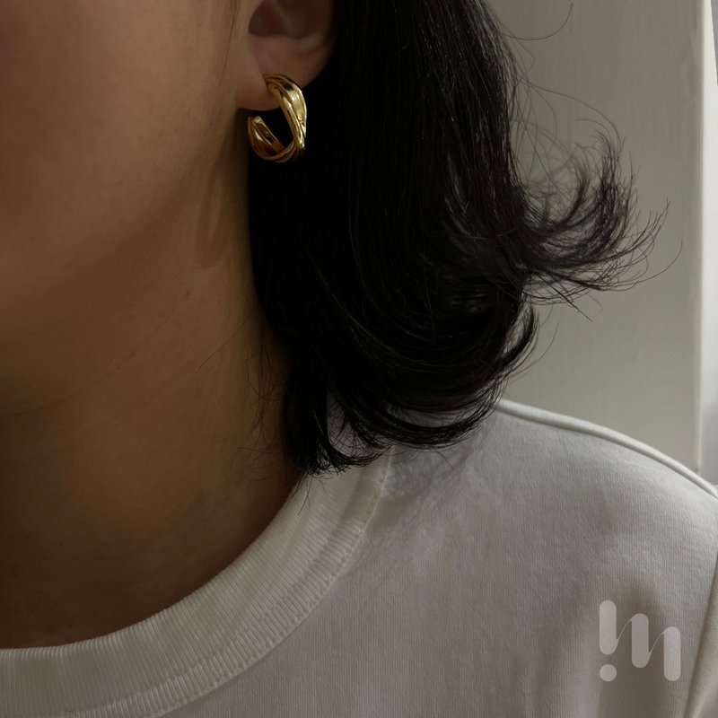 弧光轨迹 │ 黄铜 镀金 耳环 LIM:M PROJECT - 耳环/耳夹 - 铜/黄铜 金色