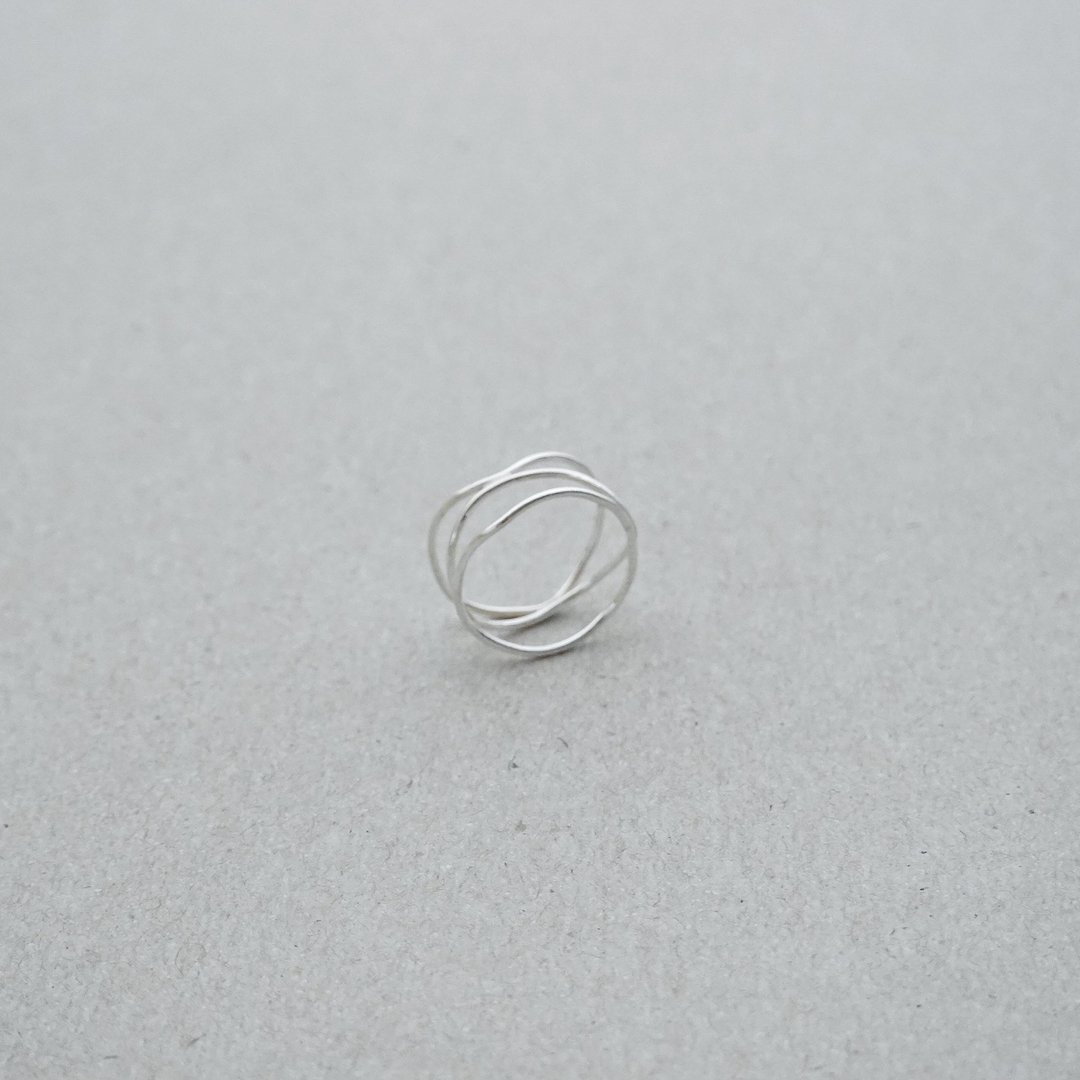 Layered Flow Ring | 不规则层次细戒 - 戒指 - 纯银 
