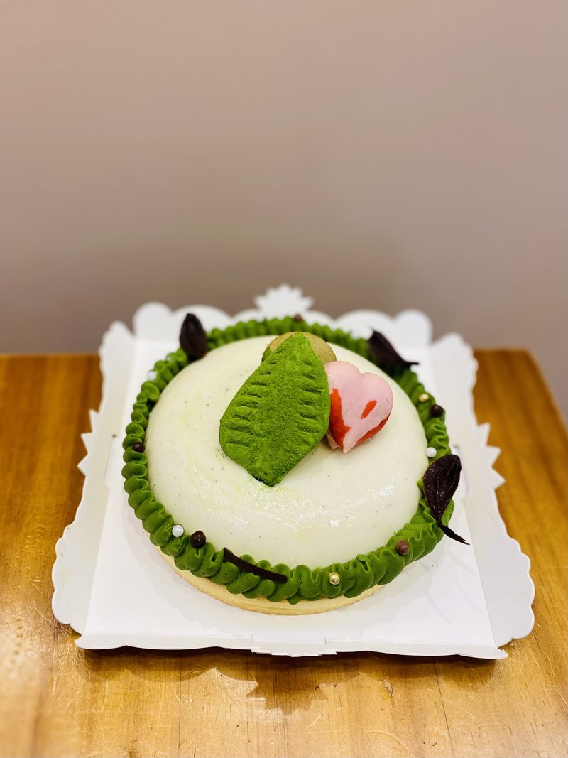 【籽田】小山圆抹茶香草牛奶塔 6寸 法式手工塔 适合3-4人享用 - 咸派/甜派 - 其他材质 绿色