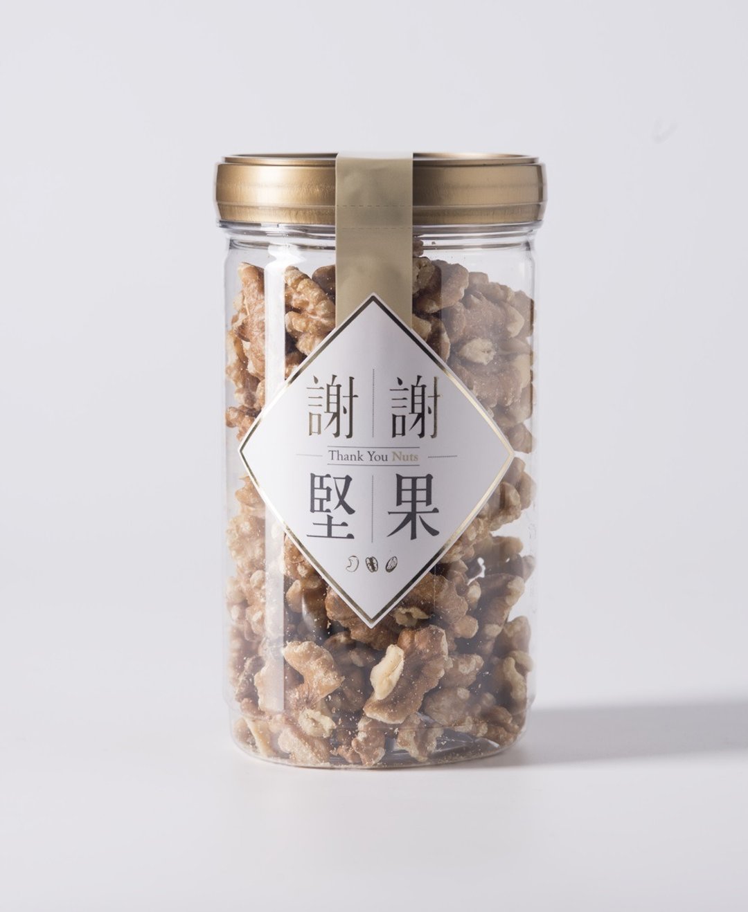 【原味核桃】(密封罐)(无调味坚果)(来自加州的极品核桃)(素食) - 坚果 - 塑料 金色