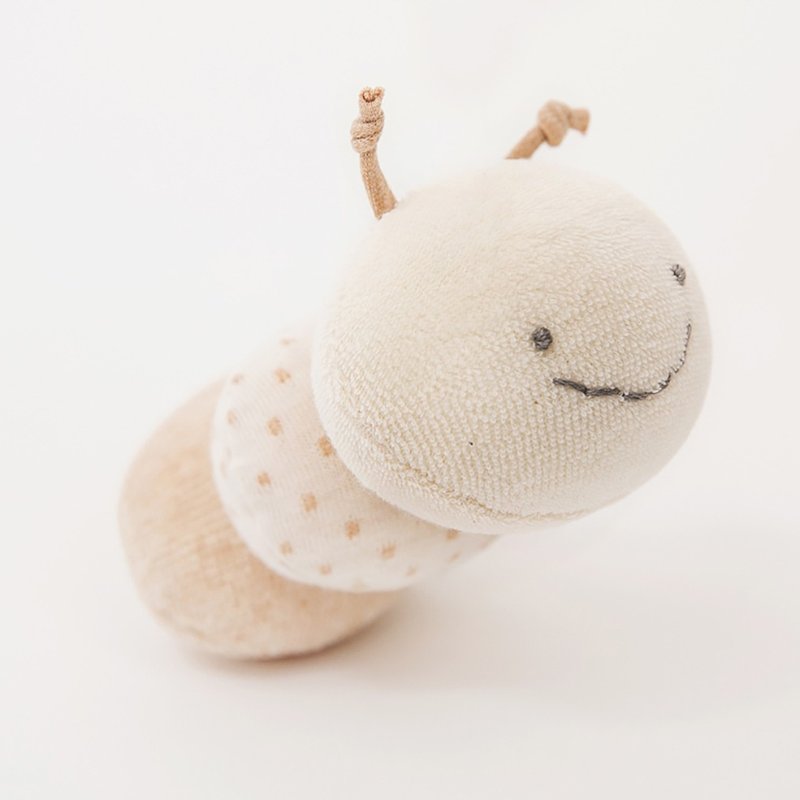 日本制有机棉毛毛虫手摇铃 - 玩具/玩偶 - 其他材质 卡其色