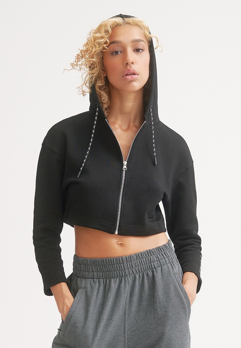 Adelina Zip Hoodie - 女装运动衣 - 其他人造纤维 黑色