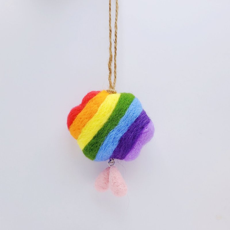 佩宁手作│彩色云朵│羊毛毡.吊饰.挂件 - 吊饰 - 羊毛 