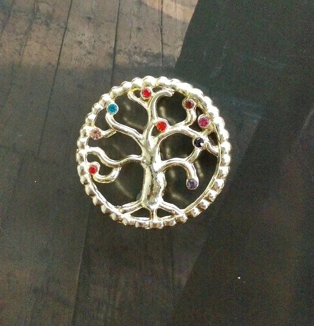 Vintage Jewelry  生命之树 环圈 别针 胸针 - 徽章/别针 - 其他金属 金色